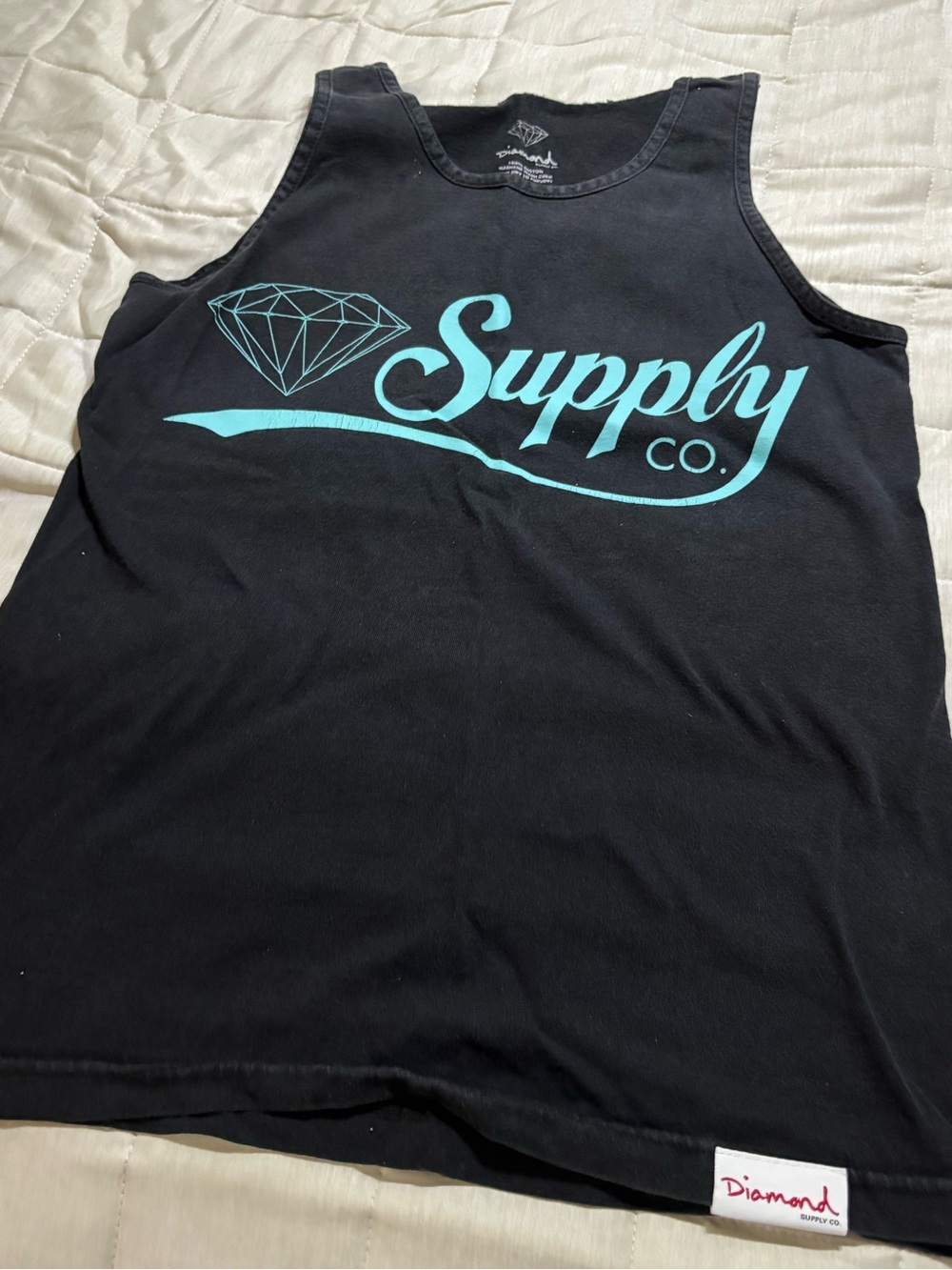 Diamond Supply Co. Black Tank with White Print
